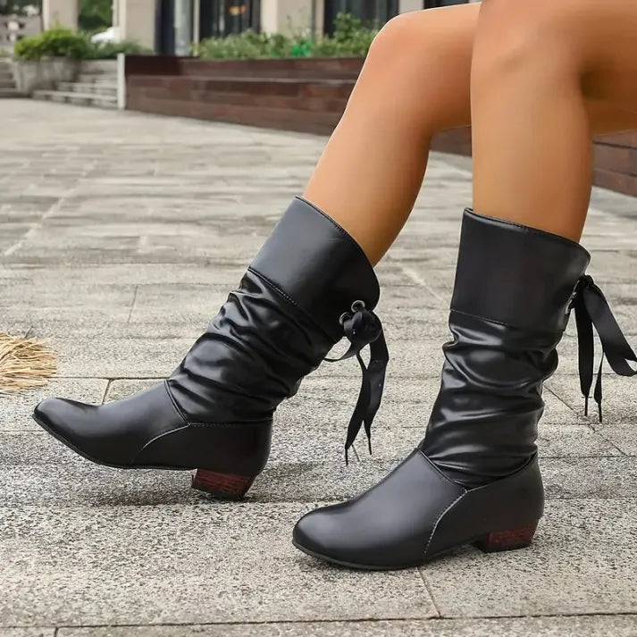 Botín de otoño con cordones para mujer (4)