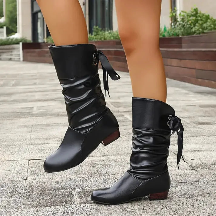 Botín de otoño con cordones para mujer (5)