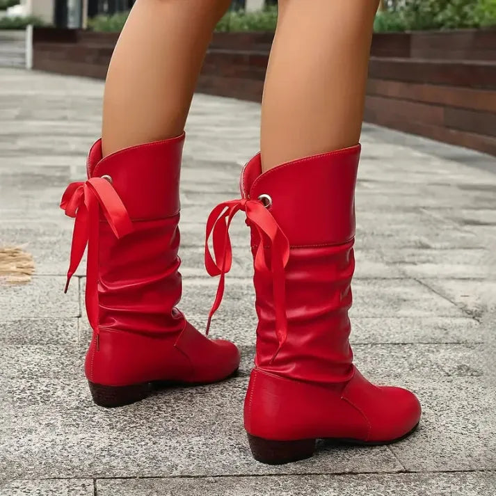 Botín de otoño con cordones para mujer (8)