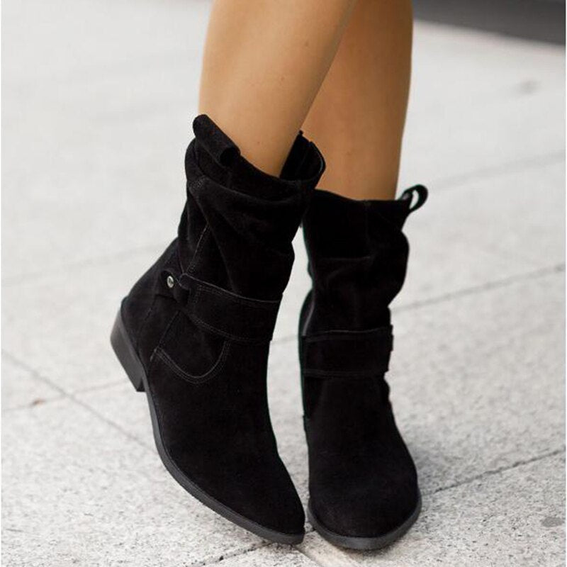 Botines Mujer Cómodos de Otoño en Negro