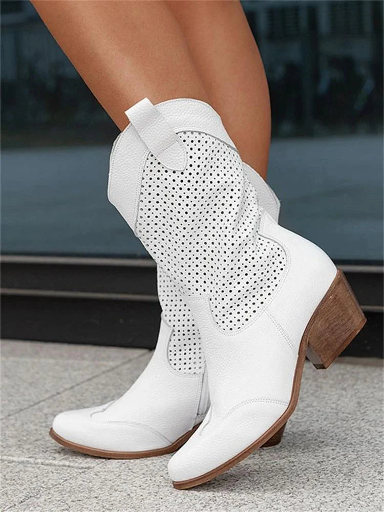 Botines Mujer Elegantes en Blanco