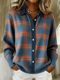 Claudia | Damen Cardigan mit elegantem Karomuster