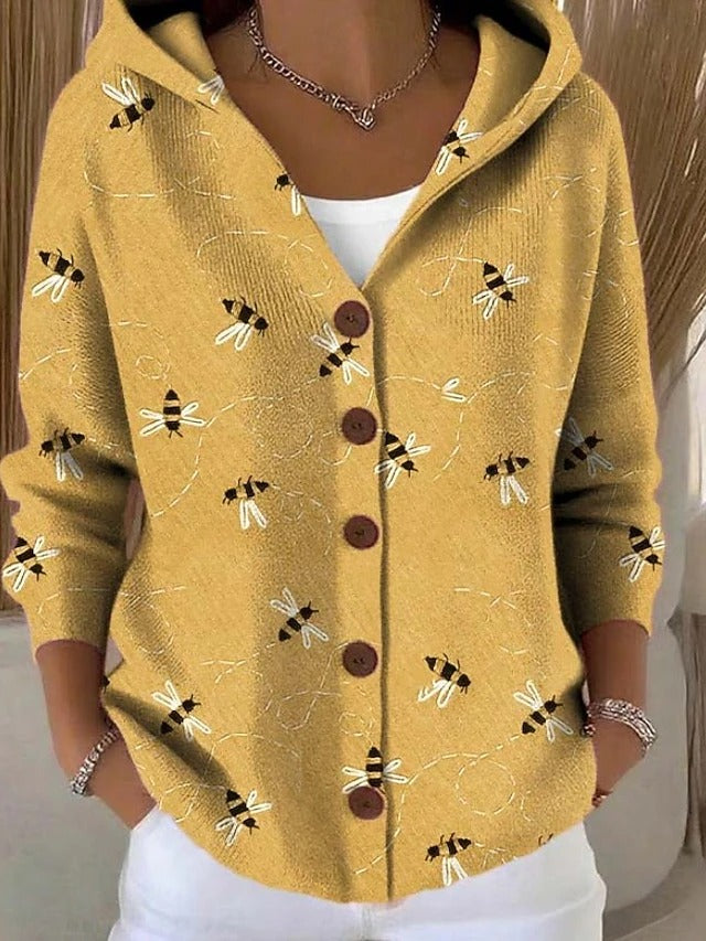 Cardigan de Punto Largo Acogedor en Amarillo
