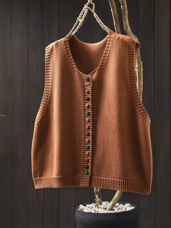 Cardigan de Punto Mujer Holgado para Capas en Naranja