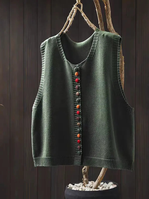 Cardigan de Punto Mujer Holgado para Capas en Verde