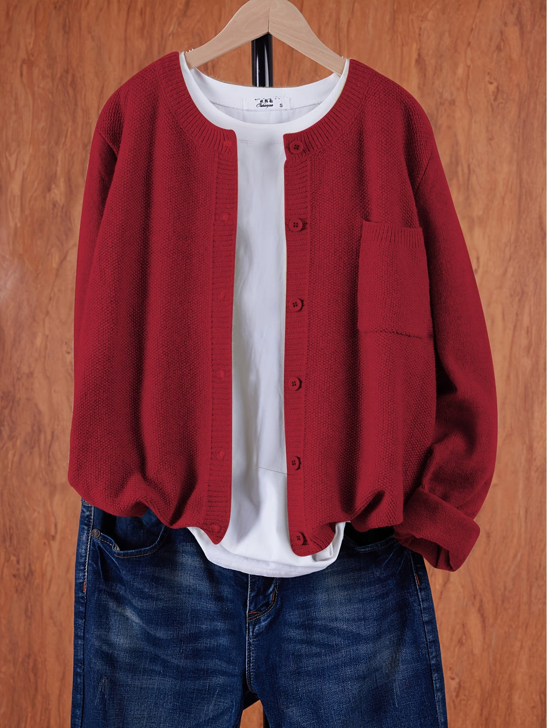 Cardigan de punto suave abotonado (3)