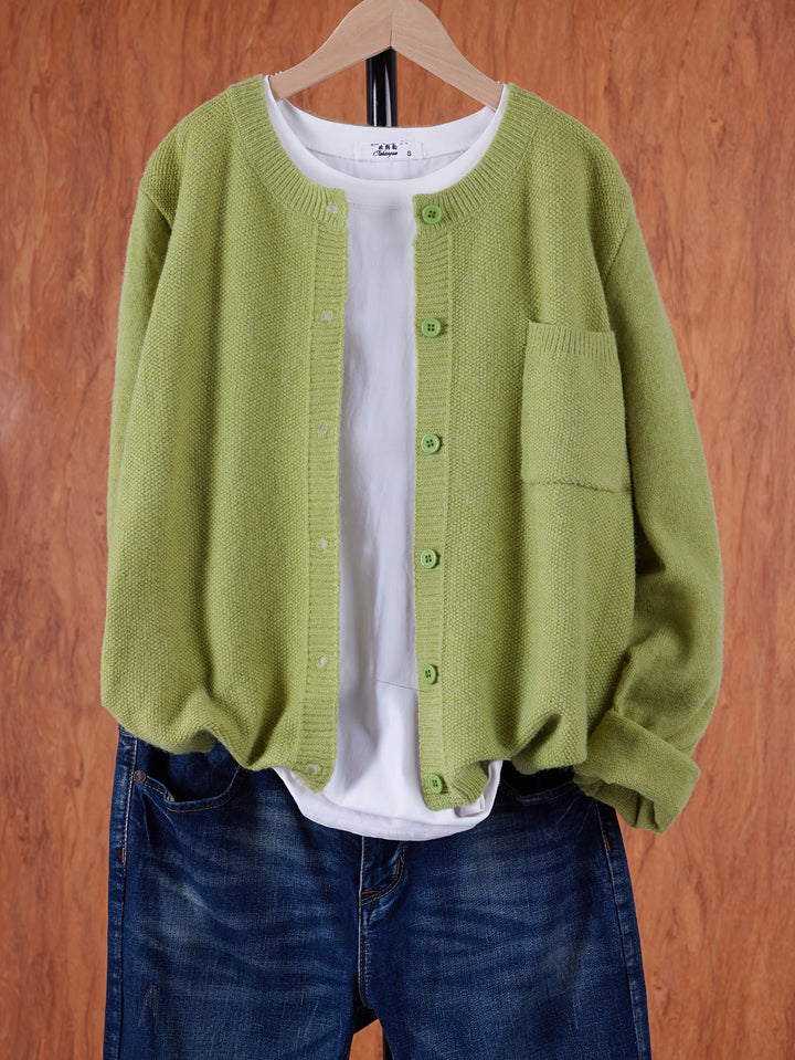Cardigan de punto suave abotonado (5)