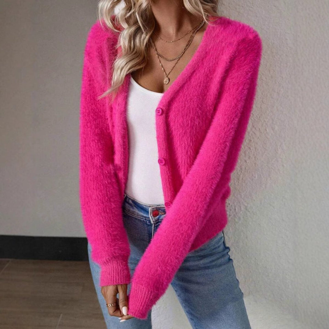 Cardigan de punto suave para mujer (5)