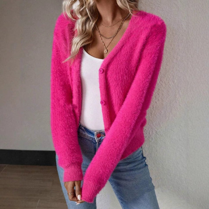 Cardigan de punto suave para mujer (5)