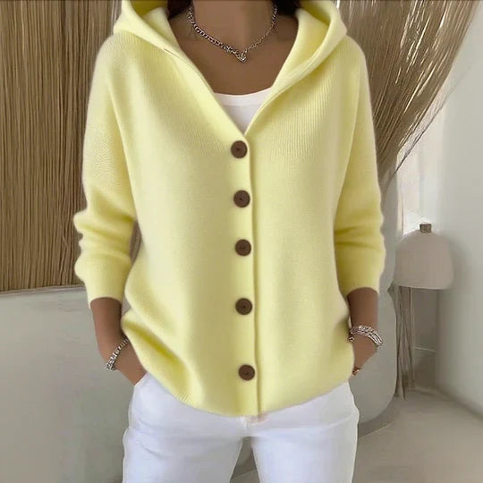 Cardigan de Punto Suave para Primavera en Amarillo