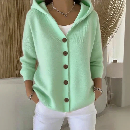Cardigan de Punto Suave para Primavera en Verde