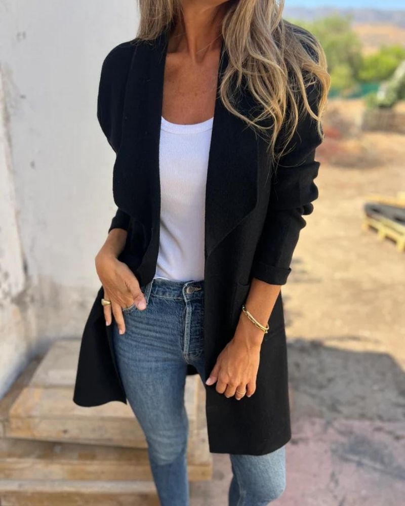 Cárdigan Mujer Elegante Ligero para Capas en Negro