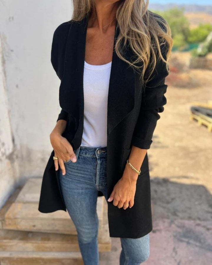 Cárdigan Mujer Elegante Ligero para Capas en Negro