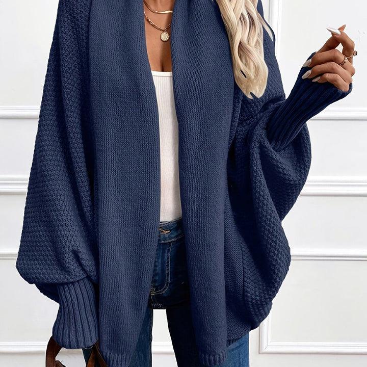 Cardigan Refinado de Punto en Azul marino