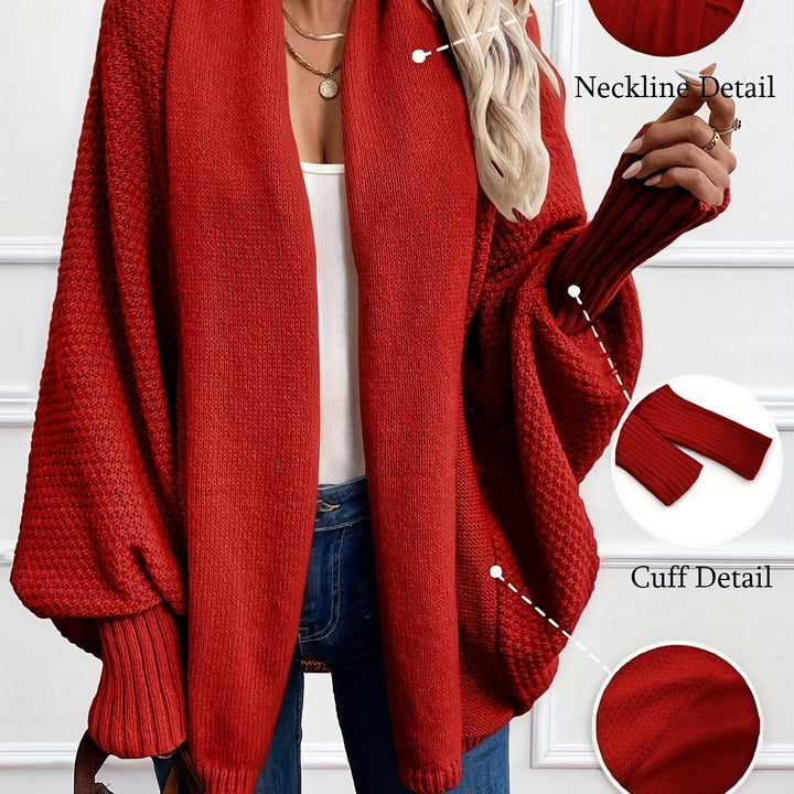 Cardigan Refinado de Punto en Brick Red