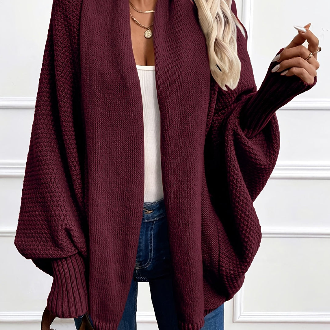Cardigan Refinado de Punto en Burdeos