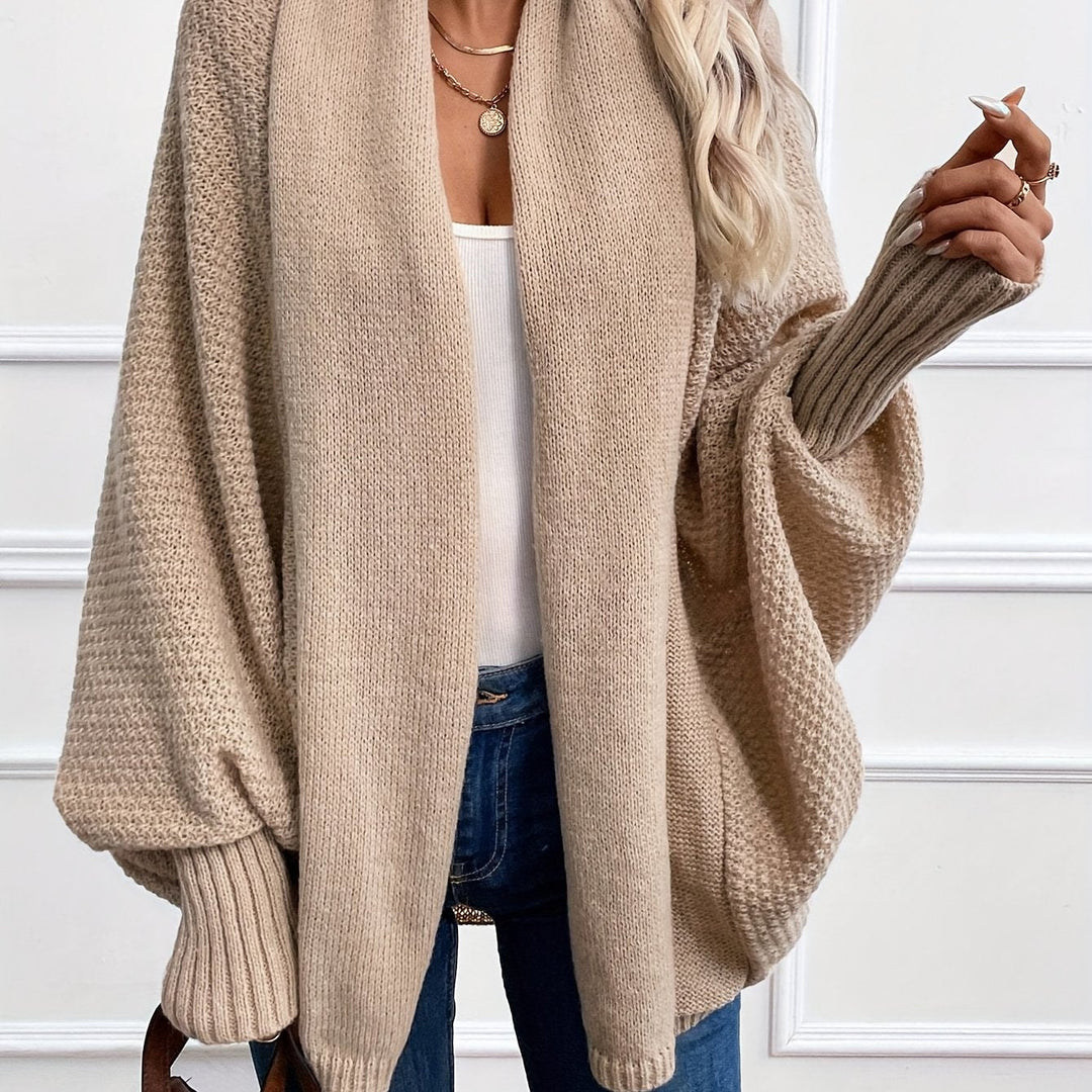 Cardigan Refinado de Punto en Caqui