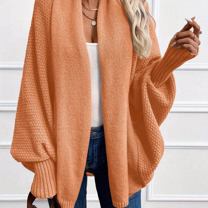 Cardigan Refinado de Punto en Naranja