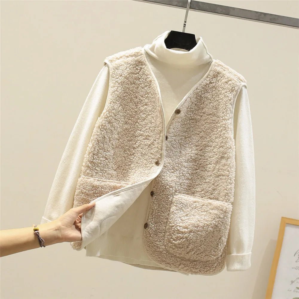 Chaleco de Punto Elegante para Mujer en Beige