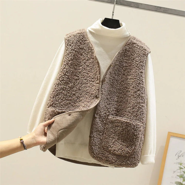 Chaleco de Punto Elegante para Mujer en Caqui