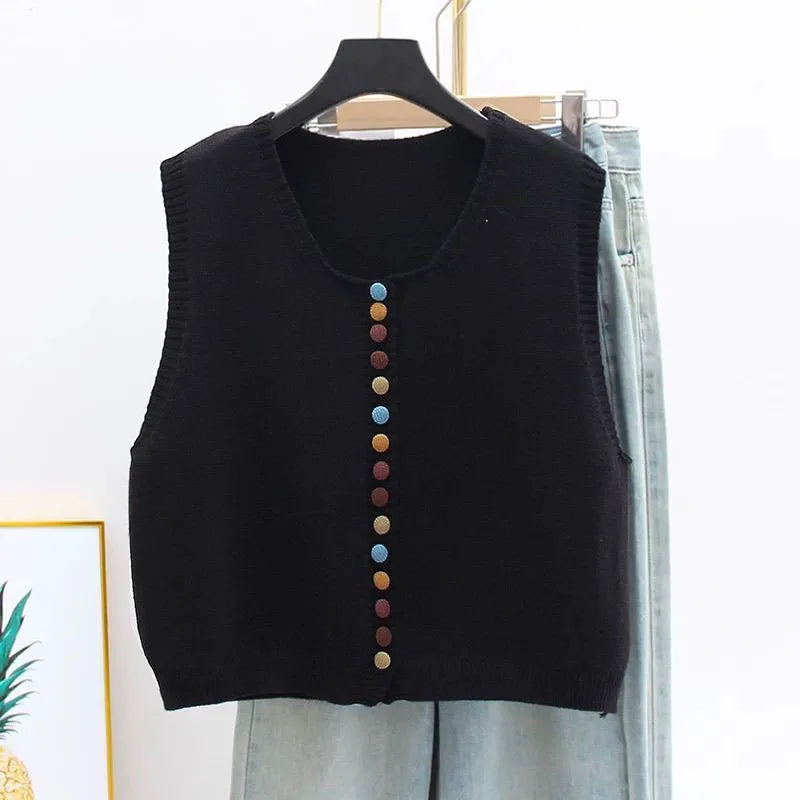 Chaleco de Punto Suave para Mujer en Negro