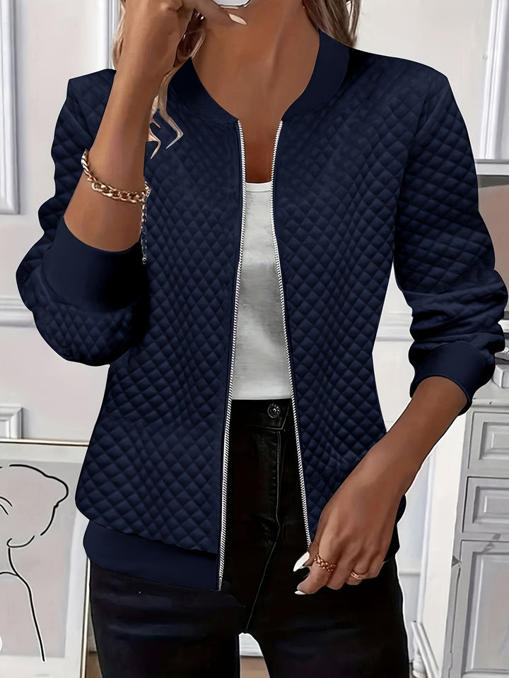 Chaqueta Acolchada de Textura Refinada en Azul marino