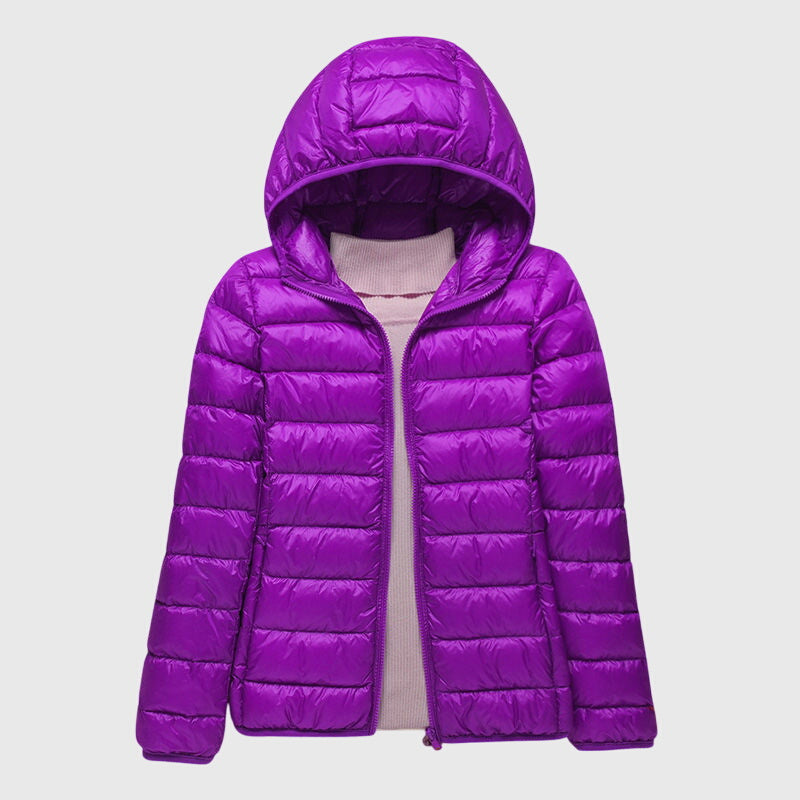 Chaqueta acolchada para mujer de otoño en Morado