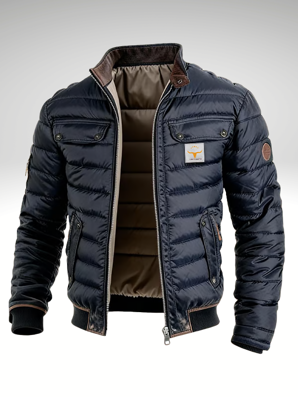 Chaqueta Acolchada Urbana para Hombres en Azul marino