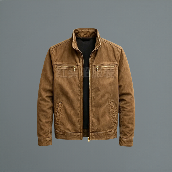 Chaqueta Clásica de Algodón para Hombre en Marrón