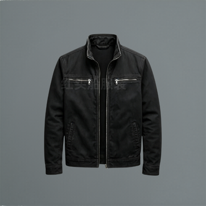 Chaqueta Clásica de Algodón para Hombre en Negro
