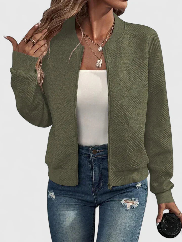 Chaqueta Corta de Mujer Ligera Otoño en Army Green