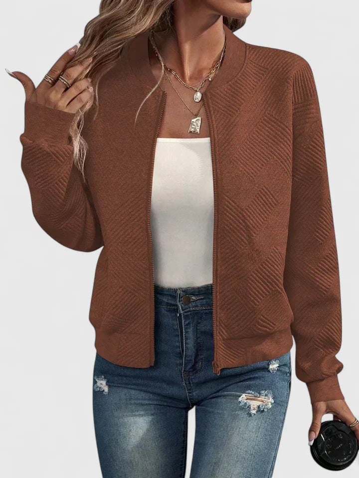 Chaqueta Corta de Mujer Ligera Otoño en Caramel Brown