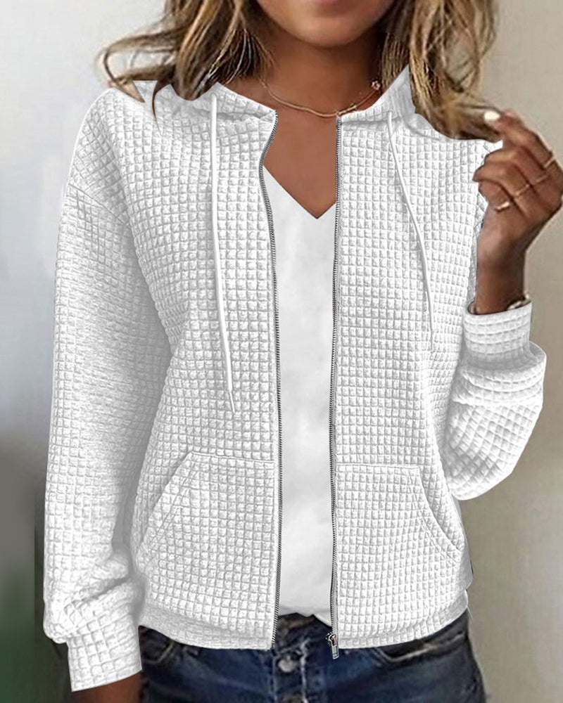 Chaqueta Corta de Punto para Mujer en Blanco