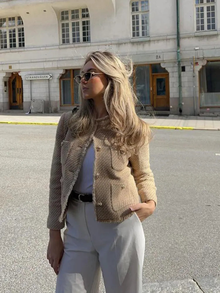 Chaqueta Corta de Tweed para Mujer (2)
