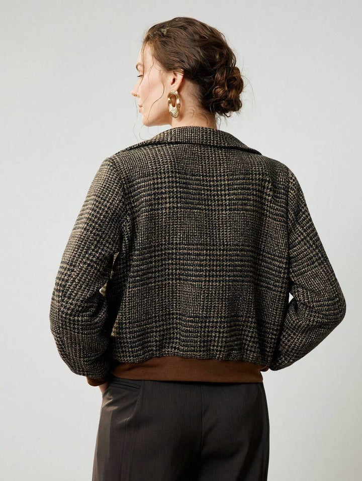 Chaqueta Corta Estructurada de Tweed Mujer (4)