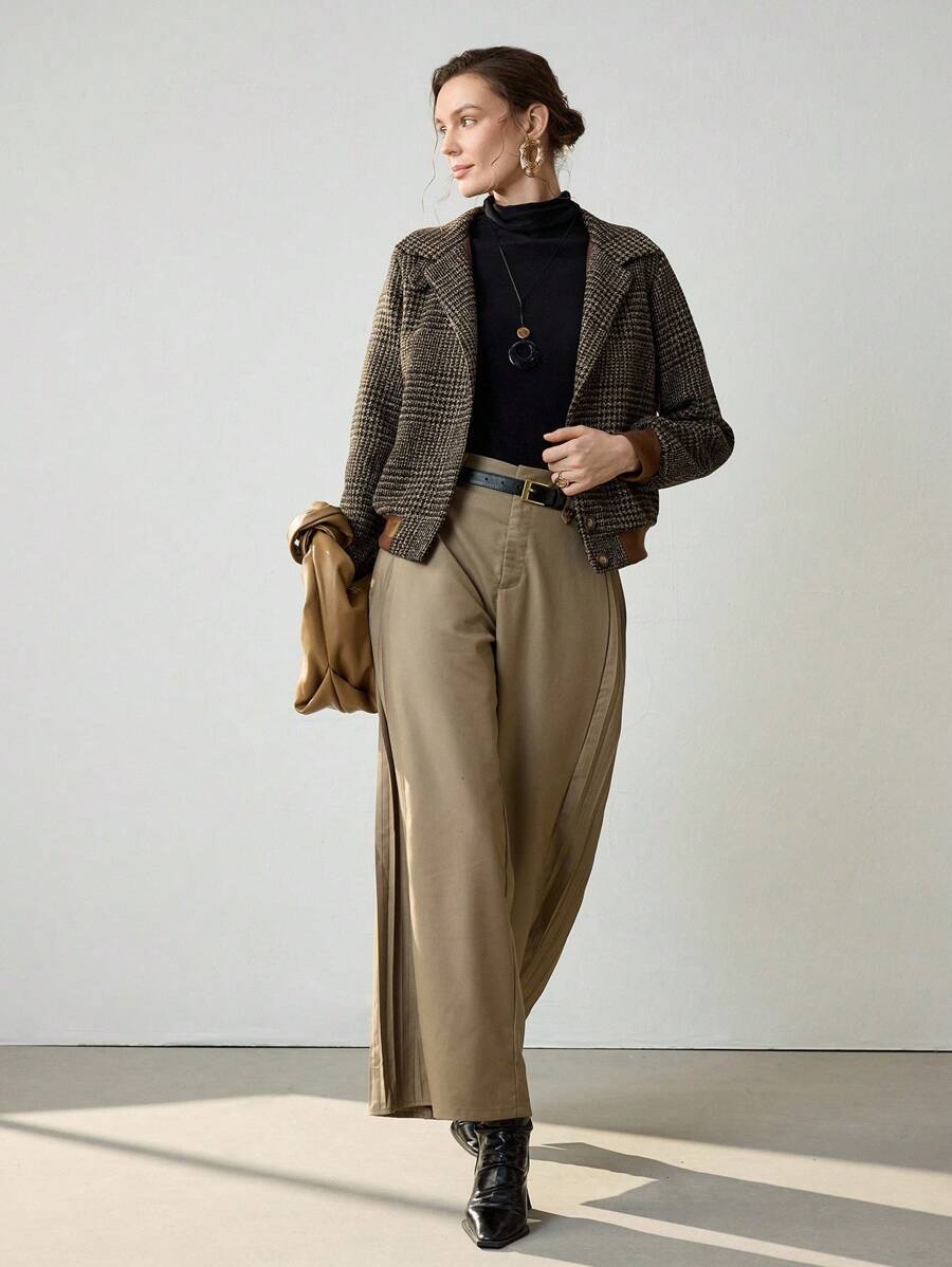 Chaqueta Corta Estructurada de Tweed Mujer (5)
