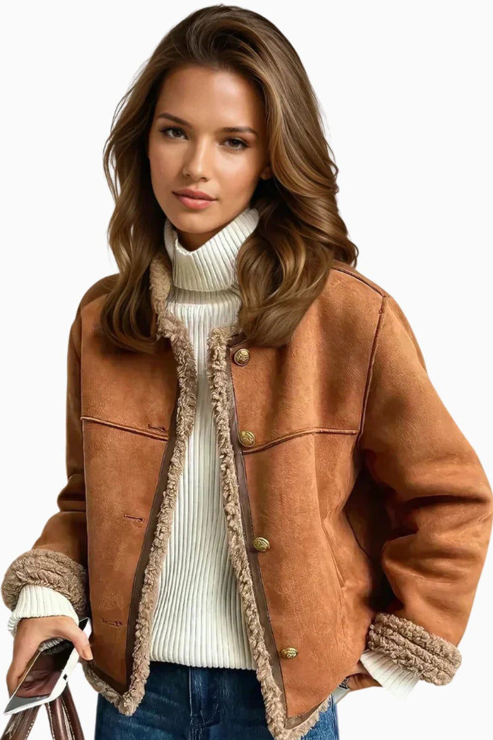 Chaqueta Corta Mujer Forro Polar Relajada (2)