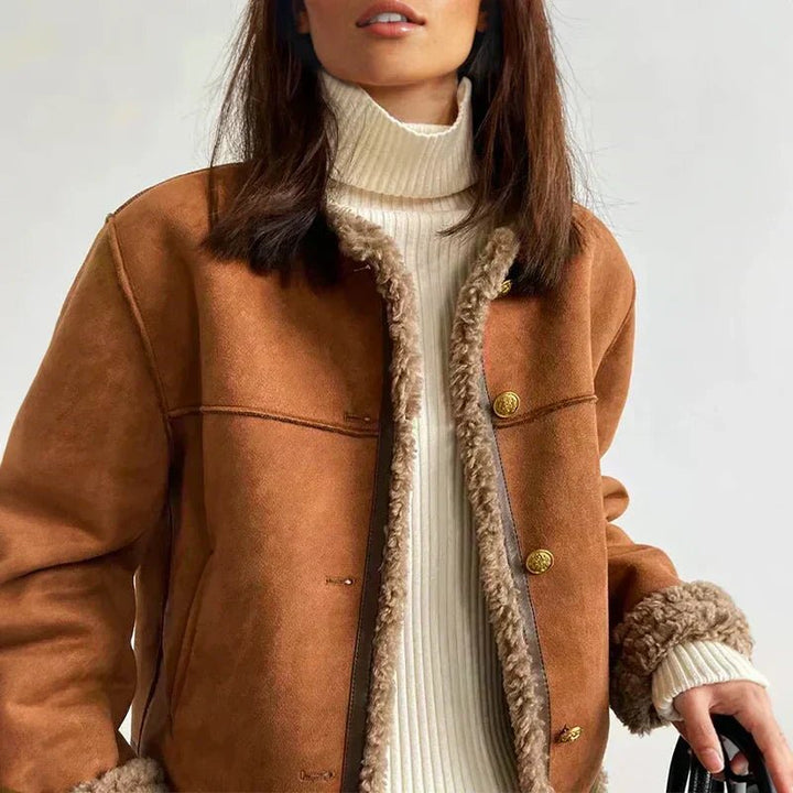 Chaqueta Corta Mujer Forro Polar Relajada (3)