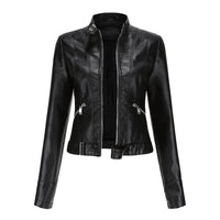 Jimena | Gekürzte Lederjacke für Frauen mit Gürtel