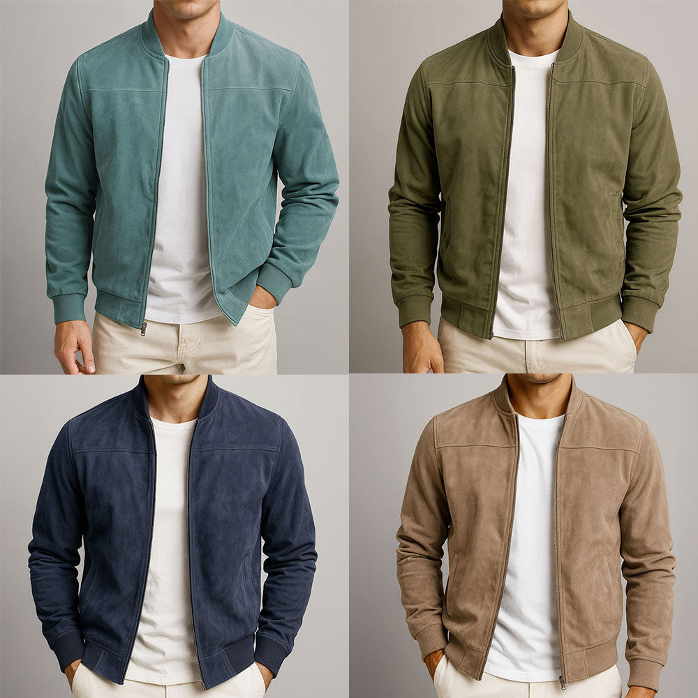 Chaqueta de Gamuza Estructurada para Hombre Otoño (8)
