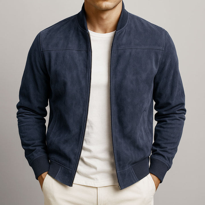 Chaqueta de Gamuza Estructurada para Hombre Otoño en Azul marino
