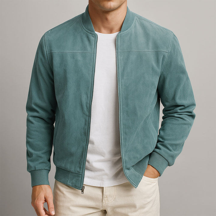 Chaqueta de Gamuza Estructurada para Hombre Otoño en Azul
