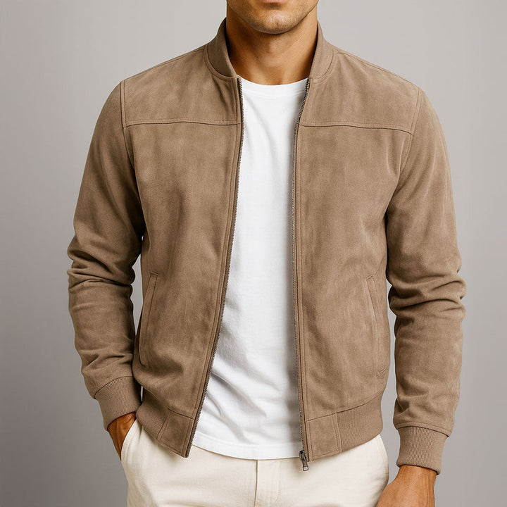 Chaqueta de Gamuza Estructurada para Hombre Otoño en Marrón