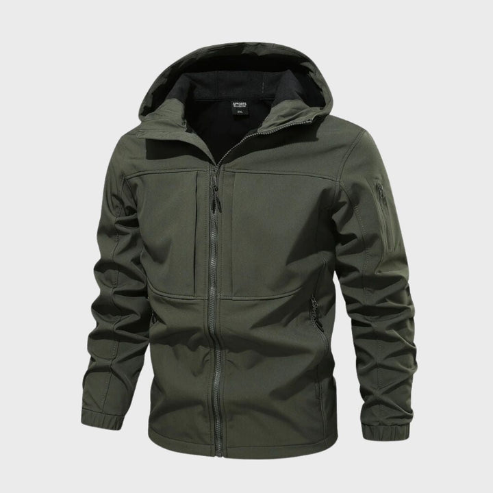 Chaqueta de Hombre Impermeable Versátil en Verde oliva
