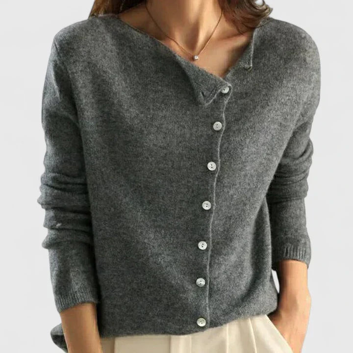 Chaqueta de Punto Mujer Favorecedora Versátil en Gris