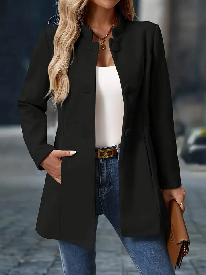 Chaqueta Entallada Versátil para Mujer en Negro