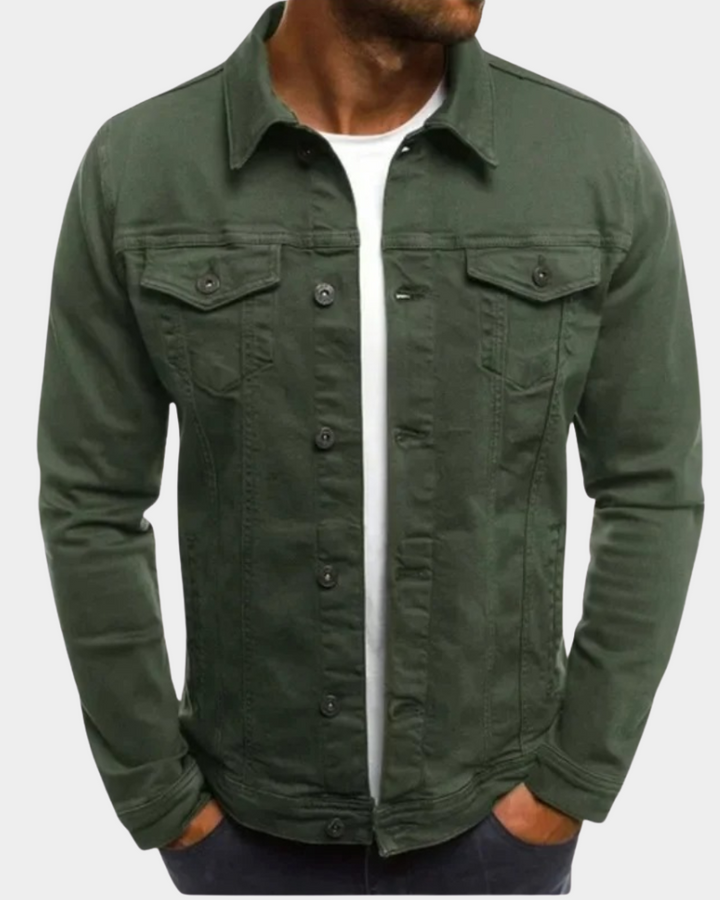 Chaqueta Hombre Moderna Ligera para Otoño en Armeegrün