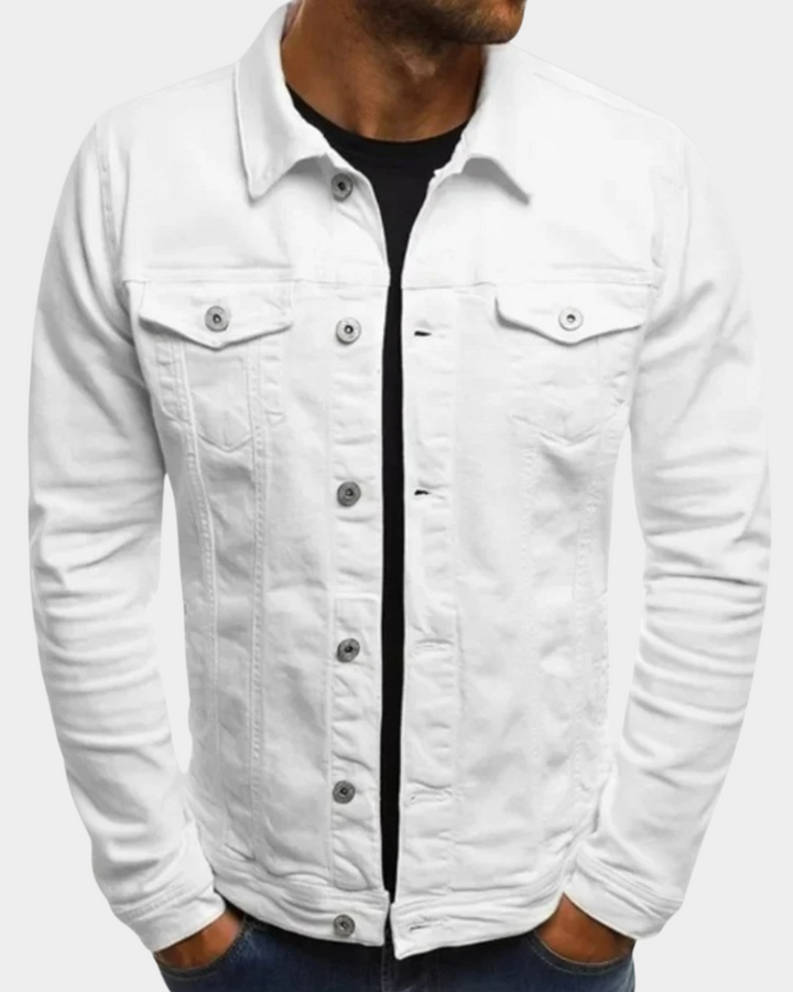 Chaqueta Hombre Moderna Ligera para Otoño en Blanco