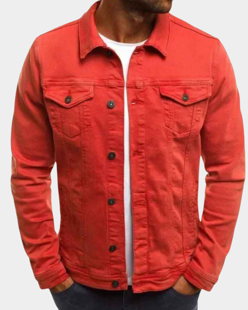 Chaqueta Hombre Moderna Ligera para Otoño en Rojo