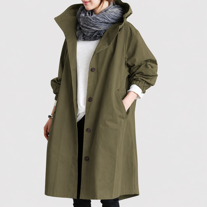 Chaqueta Impermeable Desenfadada Elegante Versátil en Armeegrün